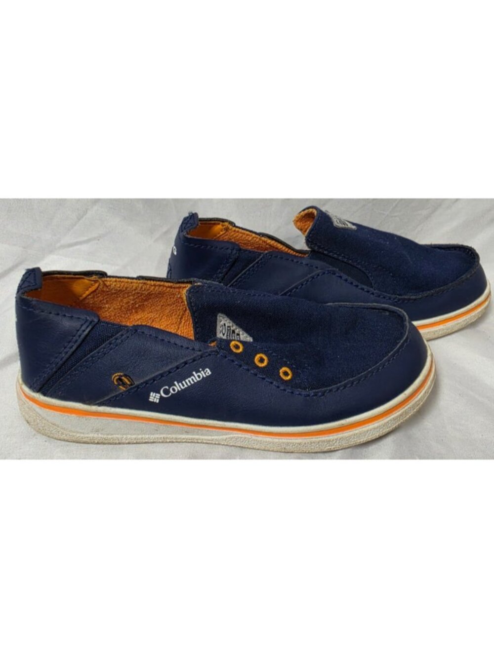 Columbia Bahama PFG Size 1 Navy Blue, Slip On Omni Grip Fish Outdoors Kids Shoes